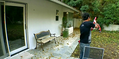 Victoria Lawson and her neighbourhood boyfriend playing games at the backyard