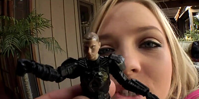 Delightful Alexis Texas playing with toy soldiers