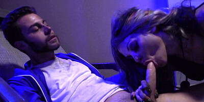 Lovers have intimate fun in the really dark room