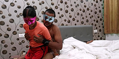 Indian woman is getting banged in a hotel room on camera