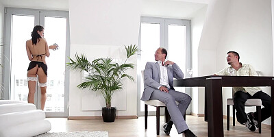 Serious guys humiliate maidens in asshole and mouth