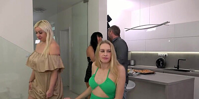 Multiple family members enjoying a hot gangbang action