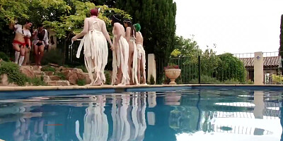 Girls Out West - Lesbian pool orgy
