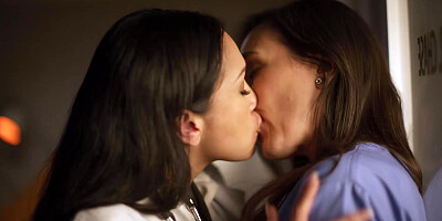 Latina doctor seduces nurse to comply to stay out of trouble
