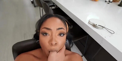Black Hussy Cali Caliente Gets Fucked In The Kitchen