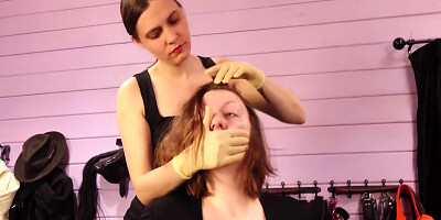 Arya Grander In Clothes Ripping Off - Cut The Dress - Lesbian Kinky Play Mistress Priest)