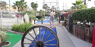 Maya Kendrick In Amateur Teen 18+ Flashes Hairy Pussy On Mini-golf Date