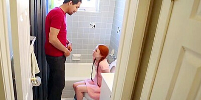Petite Redhead Teen 18+ Dolly Little Gags On Largos Big Cock
