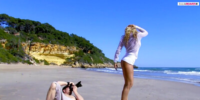 Sexy Blonde Rides A Huge Cock On The Beach To A Cumshot - CumDateMe