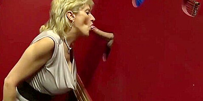 Lady Sonia - Blonde Milf Sucking Big Dick On The Glory Hole