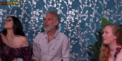 CFNM British female and male voyeurs watch babe fucked