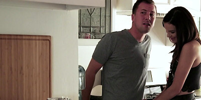 Pretty brunette lures stepbrother into spontaneous intercourse