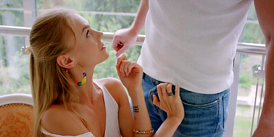 Haradcore oral and cowgirl sex with blonde Russian babe