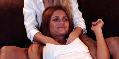 Sam Brooke, Sicilia and Andy Stone in a homemade 3some scene