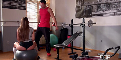 Intense anal workout for slender brunette