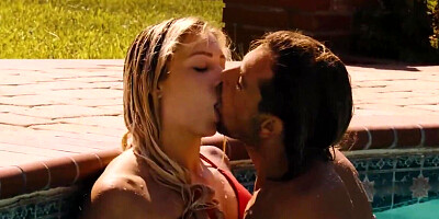 Lovely blonde cheats on BF with insistent classmate