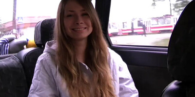 Yulia Blondy in video of a minx giving a toothless blowjob in the car