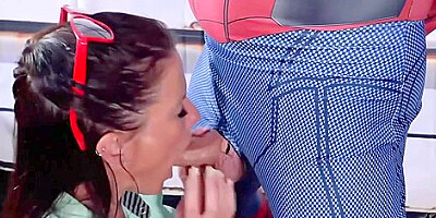 Naughty Milf Gives An Amazing Blowjob - Sofie Marie And Spider Man