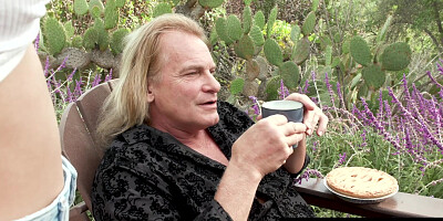 DEVILS FILM - Horny 18yo Blonde Kiara Cole Gets Her teen 18+ Pussy Pounded By Her Old Neighbor