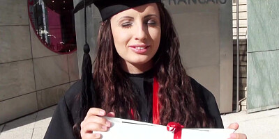 College grad facial amateur jerking cock