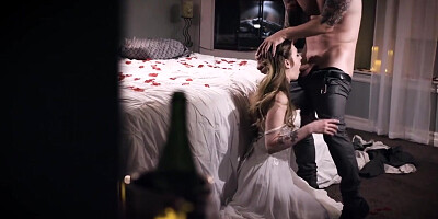 Unhappy teen 18+ Bride Fucked Hardcore On Her Wedding Night