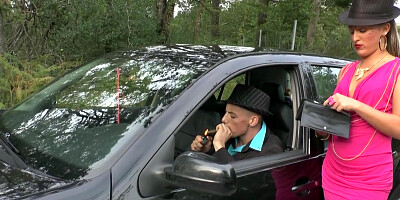 Naughty French Couple Is Having Fun Outdoors With Sexy Brunette - HotEuroGirls