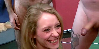 Bukkake Loving Milf Drooling On Dicks While Sucking Them