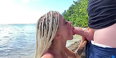 Public Deepthroat Teen 18+ Sloppy Blowjob On Island (+18)