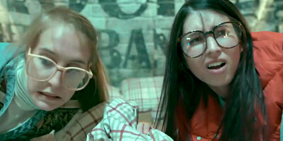 Hot Lesbian Experiment 3some With Nerd College teens 18+