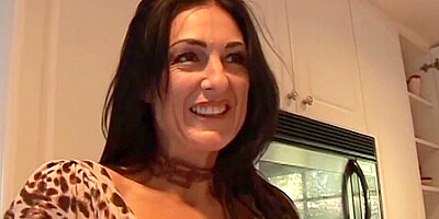 A Guy Pulls Out His Bbc And Cum All Over His Brunette Milf Lovers Ass