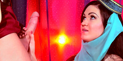 Rich sultan Johnny Sins get his cock sucked by his slave Kendall Karson