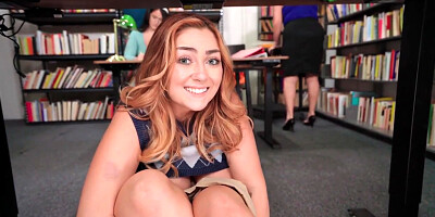 Chloe Cooper In Big Natural Bang In The Library