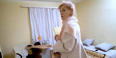 Attractive GILF wearing stockings and riding a hunk