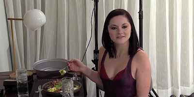 Busty coed is giving a deepthroated BJ and gets creampied