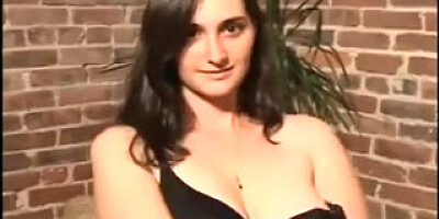 Dark-Haired with fur covered labia and ample melons plumbs bf
