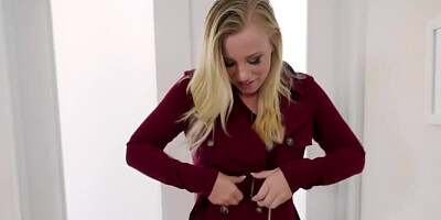 Lovely blonde lures lover into their first anal sex