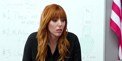 Blonde is taught lesbian sex by two MILFs