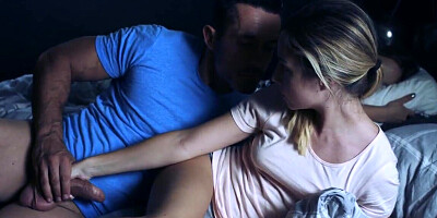 Old boy comes to sleeping chicks and drills one