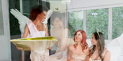 Three Interracial Lesbian Angels Oral Intercourse With Demi Sutra, Desiree Night And Molly Stewart