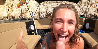 Having Fun With My Husband On A Boat While Sucking His Dick