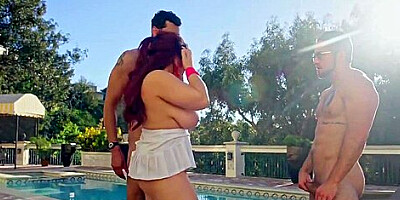 Curvy Gets Dped By 2 Eager Young Studs